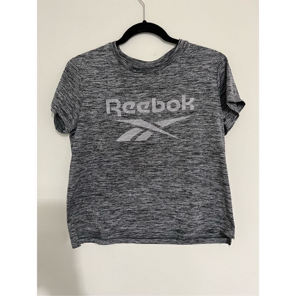 Reebok Women's T-Shirt Sport Slim Fit Vector Graphic‎ Logo Black/Gray